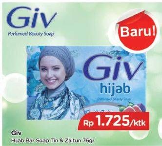 Promo Harga GIV Bar Soap Hijab Tin Zaitun 76 gr - TIP TOP