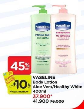 Promo Harga Vaseline Body Lotion UV Lightening, Aloe Fresh 400 ml - Watsons
