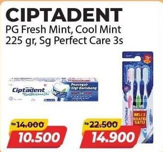 Promo Harga Ciptadent Sikat Gigi Perfect Care Soft 3 pcs - Alfamart