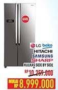 Promo Harga LG/BEKO/SAMSUNG/HITACHI/SHARP Kulkas Side By Side   - Hypermart