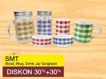 Promo Harga SMT Bowl/Mug/Drink Jar Gingham  - Yogya