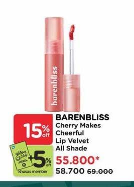 Promo Harga Barenbliss Cherry Makes Cheerful Lip Velvet All Variants 1 pcs - Watsons