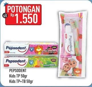 Promo Harga PEPSODENT Pasta Gigi Kids 50 gr - Hypermart
