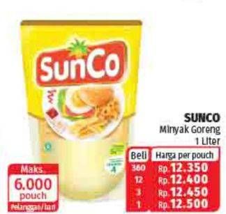Promo Harga SUNCO Minyak Goreng 1 ltr - Lotte Grosir