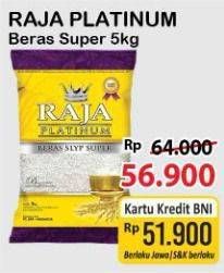 Promo Harga Raja Platinum Beras Slyp Super 5000 gr - Alfamart