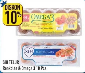 Promo Harga SIH Telur Omega 3, Ayam Negeri Rendah Kolesterol 10 pcs - Hypermart