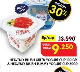 Promo Harga HEAVENLY Blush Greek Yogurt 100 g/ Tummy Yogurt 80 g  - Superindo