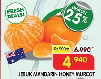 Promo Harga Jeruk Mandarin Honey Murcot per 100 gr - Superindo