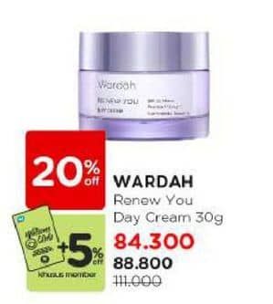 Promo Harga Wardah Renew You Day Cream SPF 35 PA+++ 30 gr - Watsons