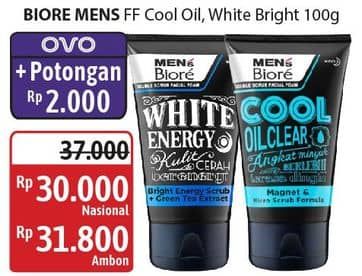 Promo Harga Biore Mens Facial Foam Cool Oil/White Energy  - Alfamidi