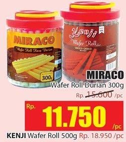 Promo Harga MIRACO Wafer Roll Durian 300 gr - Hari Hari