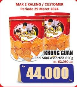 Promo Harga Khong Guan Assorted Biscuit Red Mini 650 gr - Hari Hari