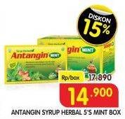 Promo Harga ANTANGIN JRG Syrup Herbal Mint per 5 sachet - Superindo