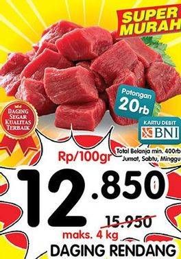 Promo Harga Daging Rendang Sapi per 100 gr - Superindo