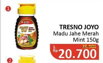 Promo Harga TRESNO JOYO Madu TJ Jahe Merah Mint 150 gr - Alfamidi