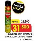 Promo Harga BAYGON Insektisida Spray Citrus Fresh 600 ml - Superindo