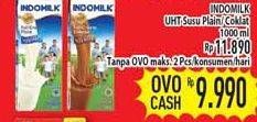 Promo Harga INDOMILK Susu UHT Plain, Coklat 1 ltr - Hypermart