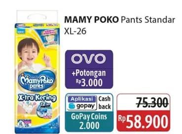Promo Harga Mamy Poko Pants Xtra Kering XL26 26 pcs - Alfamidi