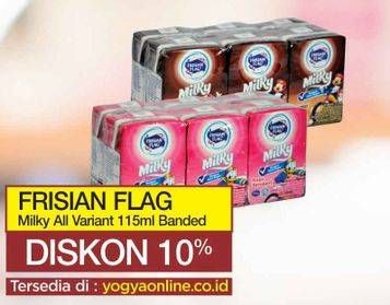 Promo Harga FRISIAN FLAG Susu UHT Milky All Variants 115 ml - Yogya