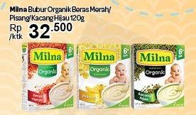 Promo Harga MILNA Bubur Bayi Beras Merah, Pisang, Organic Kacang Hijau 120 gr - Carrefour
