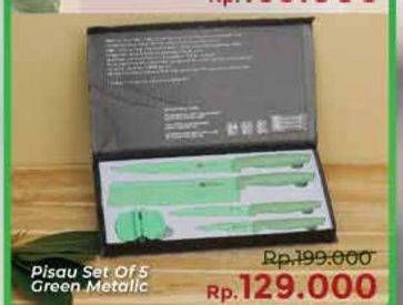 Promo Harga Pero Pisau Set Of 5 Green Metalic 5 pcs - Yogya