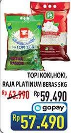 Promo Harga TOPI KOKI Beras Setra Ramos/HOKI Beras/RAJA Platinum Beras Slyp Super  - Hypermart