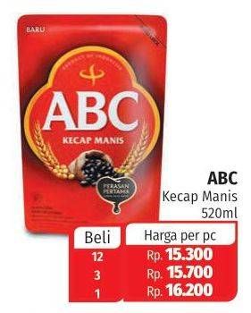 Promo Harga ABC Kecap Manis 520 ml - Lotte Grosir