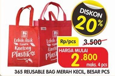 Promo Harga 365 Reusable Bag Merah  - Superindo