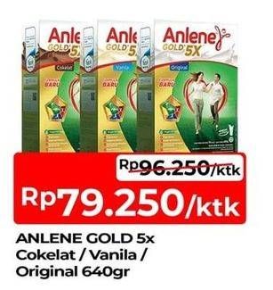 Promo Harga Anlene Gold Plus 5x Hi-Calcium Original, Coklat, Vanila 640 gr - TIP TOP