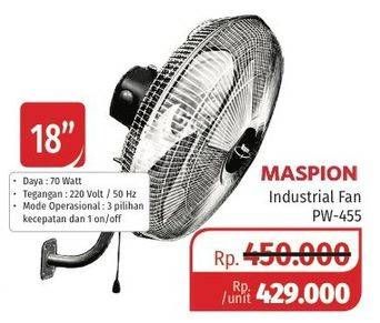 Promo Harga MASPION PW-455 | Fan 70 Watt  - Lotte Grosir
