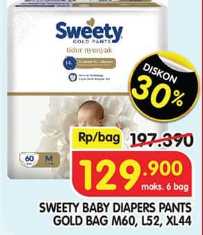 Promo Harga Sweety Gold Pants M60, L52, XL44 44 pcs - Superindo