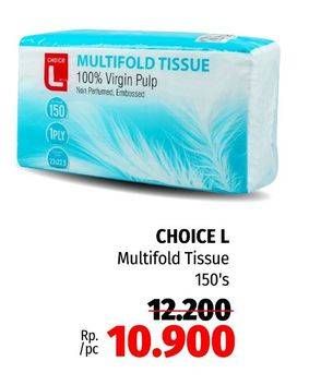 Promo Harga CHOICE L Multifold Tissue 150 sheet - Lotte Grosir