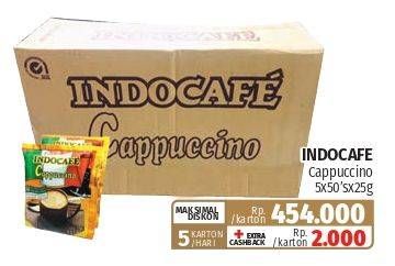 Promo Harga Indocafe Cappuccino per 50 sachet 25 gr - Lotte Grosir