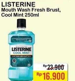 Promo Harga LISTERINE Mouthwash Antiseptic Fresh Burst, Cool Mint 250 ml - Alfamart
