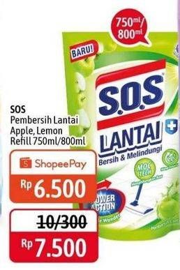Promo Harga SOS Pembersih Lantai Apple, Lemon Twist 750 ml - Alfamidi
