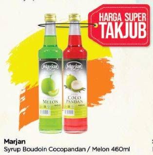 Promo Harga MARJAN Syrup Boudoin Coco Pandan, Melon 460 ml - TIP TOP