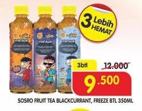 Promo Harga SOSRO Fruit Tea Blackcurrant, Freeze per 3 botol 350 ml - Superindo
