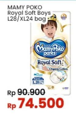 Promo Harga Mamy Poko Pants Royal Soft L28, XL24 24 pcs - Indomaret