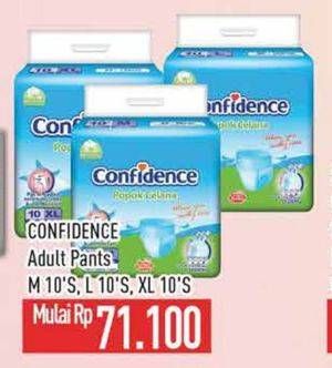 Promo Harga Confidence Adult Diapers Pants XL10, L10, M10 10 pcs - Hypermart