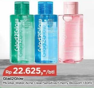 Promo Harga Glad2glow Micellar Water Cherry Blossom 130 ml - TIP TOP