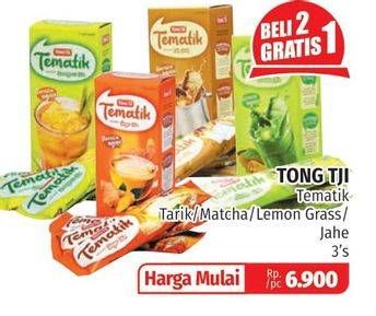 Promo Harga Tong Tji Tematik Instant Ginger Tea, Lemongrass Tea, Matcha Latte, Teh Tarik 3 pcs - Lotte Grosir