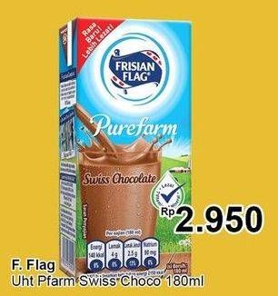 Promo Harga FRISIAN FLAG Susu UHT Purefarm Swiss Chocolate 180 ml - TIP TOP