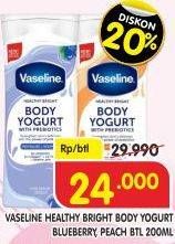 Promo Harga VASELINE Body Yogurt Blueberry, Peach 200 ml - Superindo