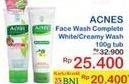 Promo Harga ACNES Face Wash Complete White/ Creamy Wash 100g tub  - Indomaret