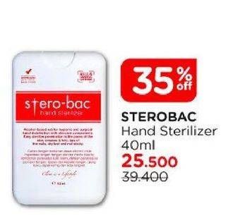 Promo Harga Sterobac Hand Sterilizer 40 ml - Watsons