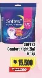 Promo Harga Softex Comfort Night 2 In 1 12 pcs - Alfamart