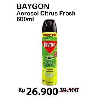 Promo Harga BAYGON Insektisida Spray Citrus Fresh 600 ml - Alfamart