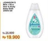 Promo Harga Johnsons Baby Milk Bath Milk + Rice 200 ml - Indomaret