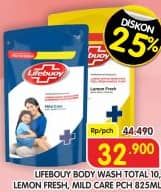 Promo Harga Lifebuoy Body Wash Total 10, Lemon Fresh, Mild Care 850 ml - Superindo