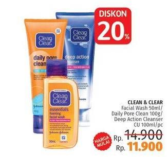 Promo Harga CLEAN & CLEAR Facial Wash 50 ml - LotteMart